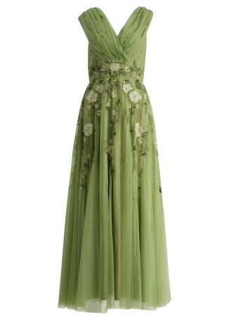 Jenna floral-embroidered tulle gown