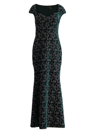Zoelle bead-embroidered velvet gown