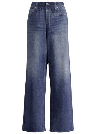 Miramar blue wide-leg cotton trousers