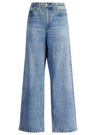 Miramar blue wide-leg cotton trousers