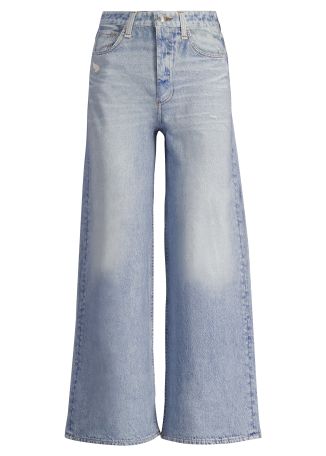 Sofie blue wide-leg cotton trousers