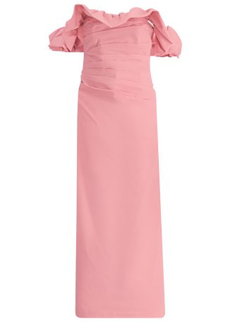 Campbell pink ruffled cotton-blend maxi dress