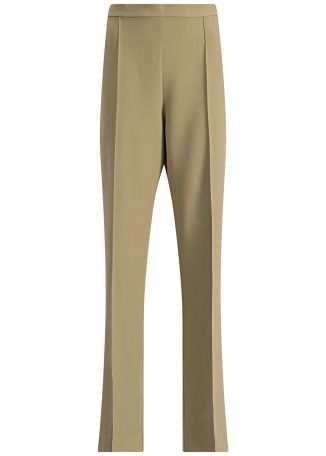 Irena brown straight-leg crepe trousers