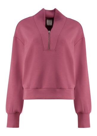 Davidson pink zip-detail stretch-jersey sweatshirt