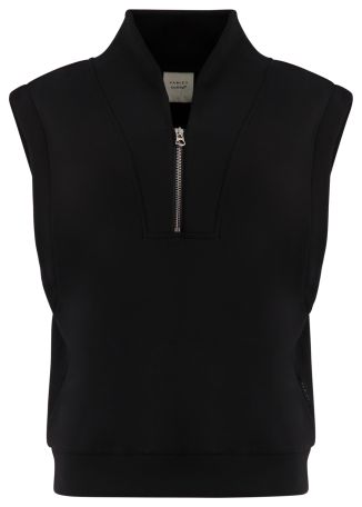 Loretta black zip-detail stretch-jersey sweatshirt