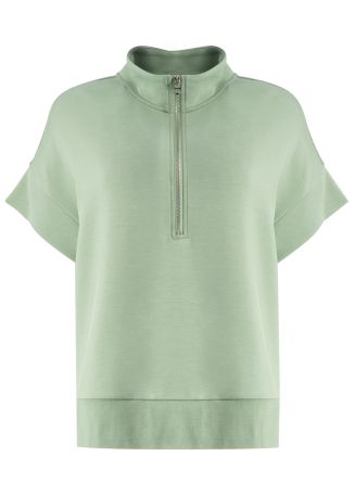 Ritchie green zip-detail stretch-jersey sweatshirt