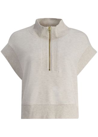 Kelly ivory cropped stretch-jersey sweatshirt