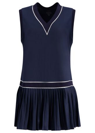 Jouri navy pleated stretch-jersey mini dress