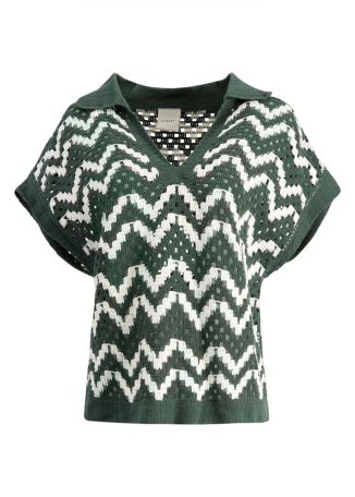 Joelle crochet-knit cotton top