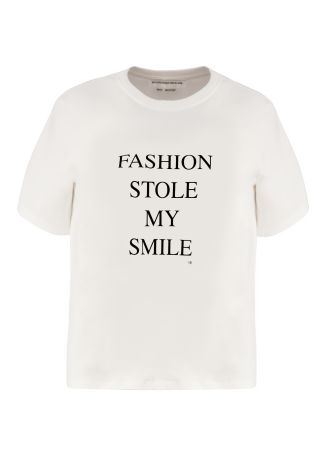 White printed cotton t-shirt