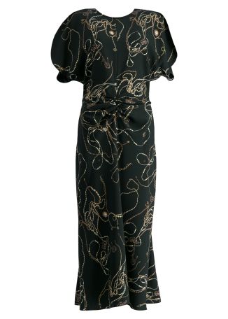 Printed stretch-jersey midi dress