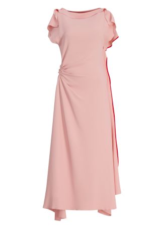 Pink draped midi dress