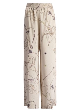 Printed silk pyjama trousers