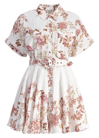 Diza floral-print linen-blend mini dress