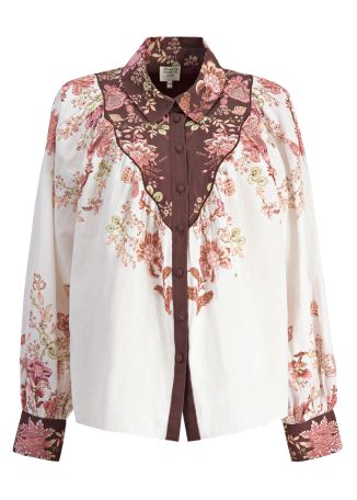 Diza floral-print linen-blend shirt