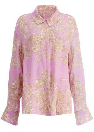 Jiah printed crepe shirt