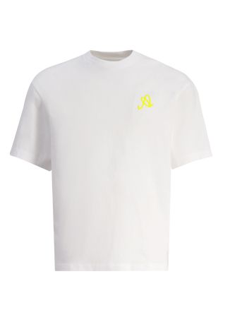 Stitch a white logo-embroidered cotton t-shirt