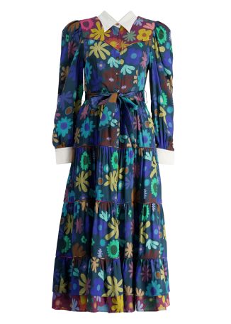 Jubilo floral-print cotton-blend midi dress