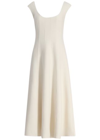 Charlotte off-white panelled midi dress