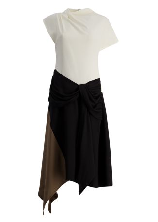 Davina asymmetric crepe midi dress 