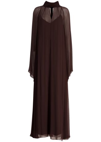 Esther brown chiffon maxi dress