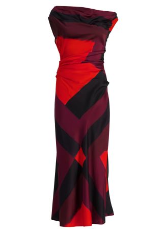 Phare off-the-shoulder stretch-silk maxi dress