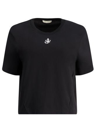 White logo-embroidered cotton t-shirt