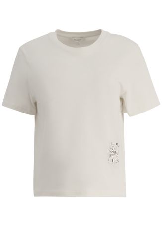 Off-white printed cotton t-shirt