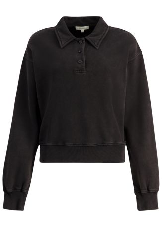 Black cropped cotton sweatshirt