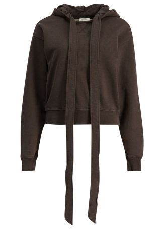 Brown bow-detail cotton sweatshirt
