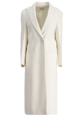 Opera ivory double-breasted wool-blend coat