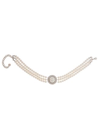 Pearl-embellished choker