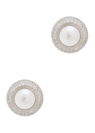 Crystal-embellished stud earrings