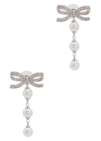 Bow-embellished drop earrings