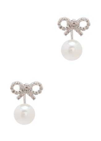 Bow-embellished drop earrings