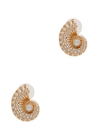 Shell-detail stud earrings