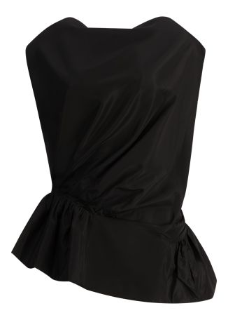 Black draped taffeta top