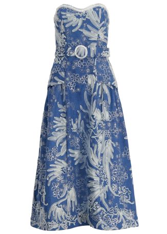 Anneliese embroidered denim midi dress