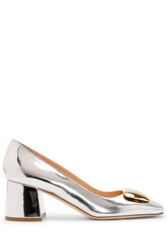 Naxos 60 silver mirrored leather pumps