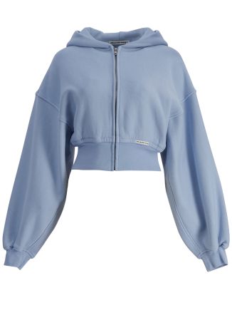 Blue hooded cotton sweatshirt