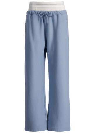 Blue layered cotton sweatpants