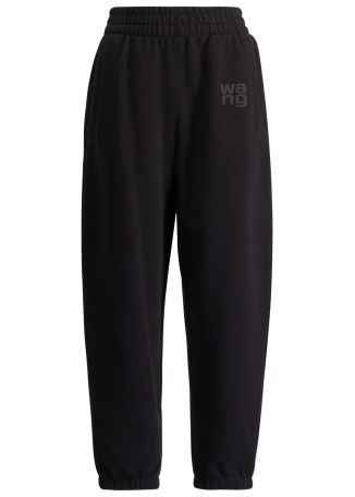 Black logo cotton-blend sweatpants