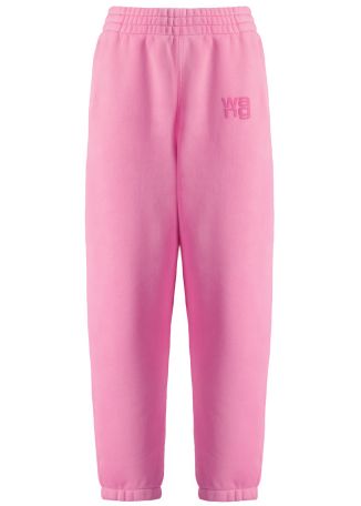 Pink logo-embossed cotton-blend sweatpants