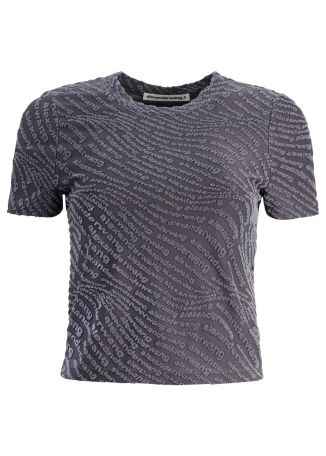 Grey logo-jacquard t-shirt