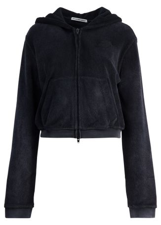 Grey hooded cotton jacket