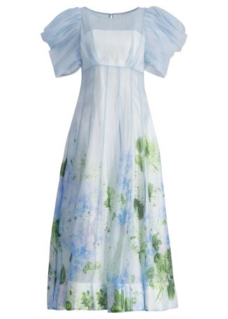 Clementine floral-print organza midi dress