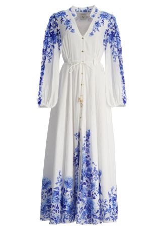 Layla floral-print cotton maxi dress