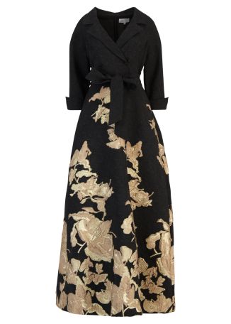 Floral-jacquard gown