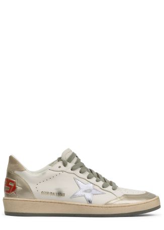 Ball star metallic-detail leather sneakers