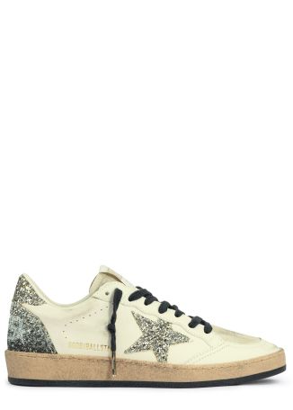 Ball star glitter-detail leather sneakers